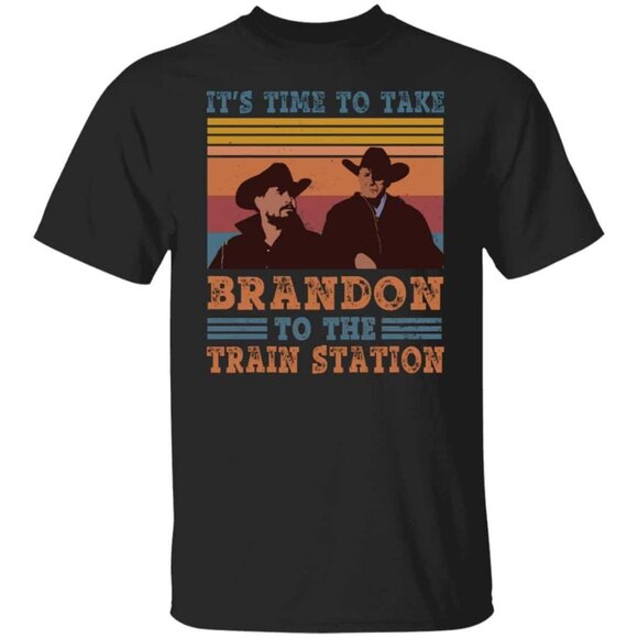 Its Time To Take Brandon To The Train Station Vintage Funny Graphic T-Shirt 92 - Picture 1 of 5
